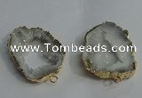 NGC136 30*40mm - 35*45mm freeform plated druzy agate connectors