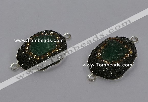 NGC1379 18*25mm freeform druzy agate gemstone connectors