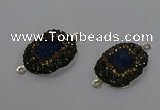 NGC1380 18*25mm freeform druzy agate gemstone connectors