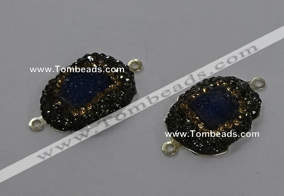 NGC1380 18*25mm freeform druzy agate gemstone connectors