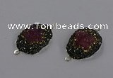 NGC1387 18*25mm freeform druzy agate connectors wholesale