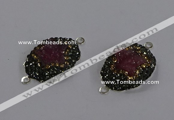 NGC1387 18*25mm freeform druzy agate connectors wholesale