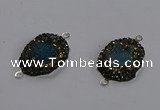 NGC1388 18*25mm freeform druzy agate connectors wholesale