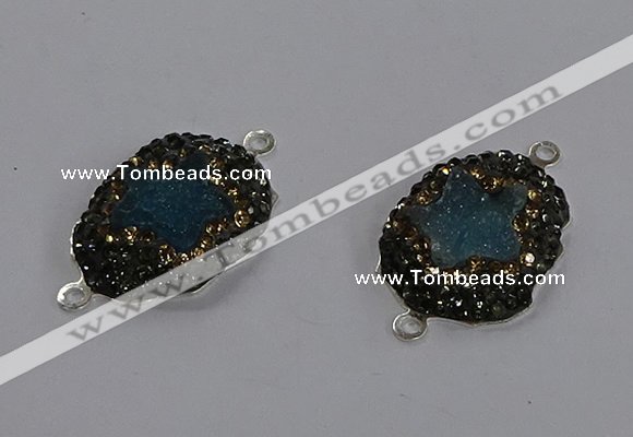 NGC1388 18*25mm freeform druzy agate connectors wholesale