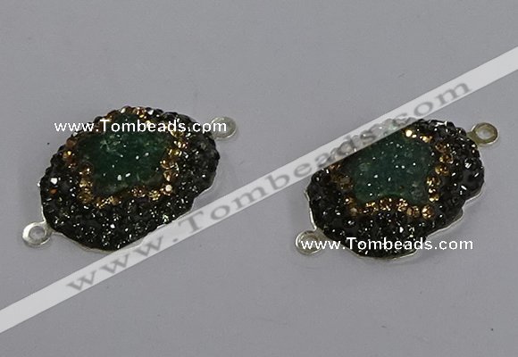 NGC1389 18*25mm freeform druzy agate connectors wholesale