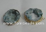 NGC139 30*40mm - 35*45mm freeform plated druzy agate connectors