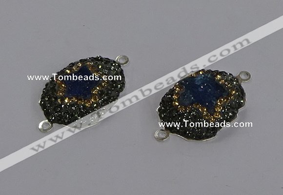 NGC1390 18*25mm freeform druzy agate connectors wholesale