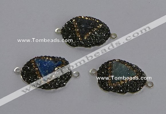 NGC1398 18*25mm freeform druzy agate connectors wholesale