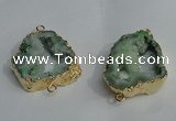 NGC140 30*40mm - 35*45mm freeform plated druzy agate connectors