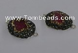 NGC1406 18*25mm freeform druzy agate connectors wholesale