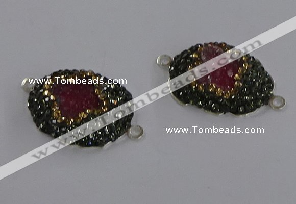 NGC1406 18*25mm freeform druzy agate connectors wholesale