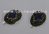 NGC1410 18*25mm freeform druzy agate connectors wholesale