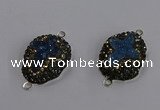 NGC1418 18*25mm freeform druzy agate connectors wholesale