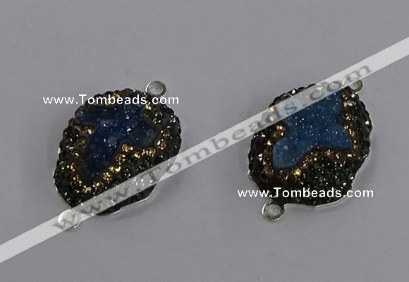 NGC1418 18*25mm freeform druzy agate connectors wholesale