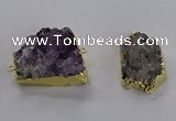 NGC1436 20*25mm - 25*30mm freeform druzy amethyst connectors