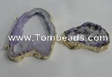 NGC144 40*50mm - 55*70mm freeform plated druzy agate connectors