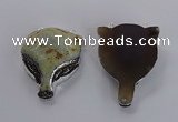 NGC1441 40*55mm - 45*60mm Fox-head agate gemstone connectors