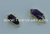 NGC1453 10*24mm - 14*35mm hexagon amethyst connectors wholesale