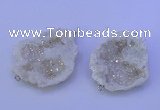 NGC1470 28*35mm - 40*45mm freeform plated druzy agate connectors