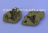 NGC1473 28*35mm - 40*45mm freeform plated druzy agate connectors