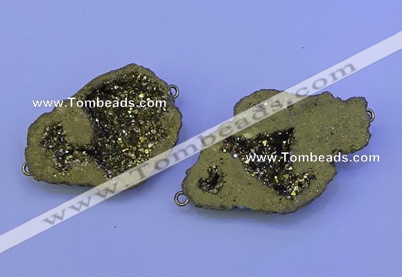 NGC1473 28*35mm - 40*45mm freeform plated druzy agate connectors