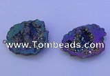 NGC1476 28*35mm - 40*45mm freeform plated druzy agate connectors