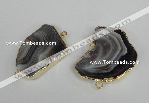 NGC151 25*40mm - 35*50mm freeform botswana agate connectors