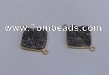 NGC1537 18*18mm diamond druzy quartz gemstone connectors wholesale