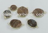 NGC158 15mm - 25mm freeform plated druzy agate connectors