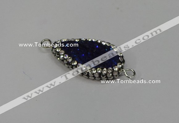 NGC1612 14*23mm flat teardrop plated quartz connectors wholesale