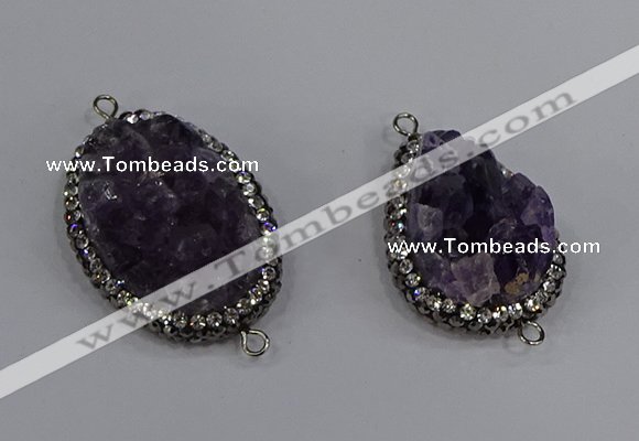 NGC1618 20*30mm - 25*35mm freeform amethyst connectors wholesale