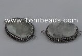 NGC1630 20*25mm - 22*30mm freeform druzy quartz connectors