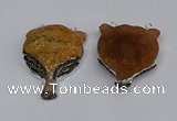 NGC1701 40*55mm - 45*60mm Fox-head agate gemstone connectors