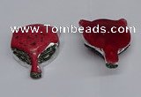 NGC1703 40*55mm - 45*60mm Fox-head agate gemstone connectors