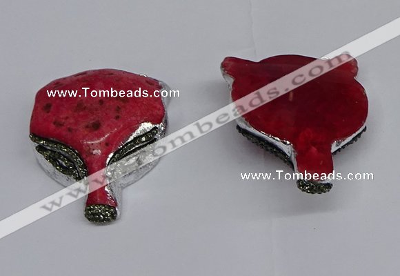 NGC1703 40*55mm - 45*60mm Fox-head agate gemstone connectors