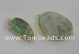 NGC1710 18*25mm - 30*40mm freeform green gemstone connectors