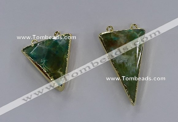 NGC1717 25*30mm - 25*40mm triangle agate gemstoen connectors