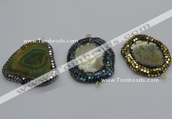 NGC1736 40*50mm - 50*55mm freeform agate gemstone connectors