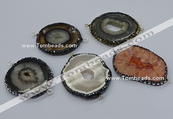 NGC1739 35*45mm - 40*50mm freeform druzy agate connectors