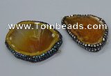 NGC1742 40*55mm - 50*65mm freeform agate gemstone connectors