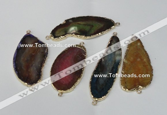 NGC175 25*50mm - 30*60mm freeform plated druzy agate connectors