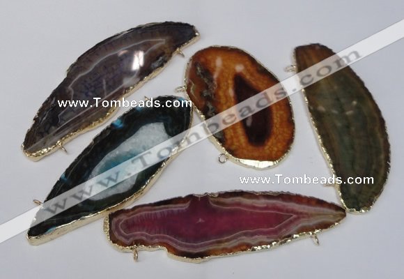 NGC176 35*70mm - 40*80mm freeform plated druzy agate connectors