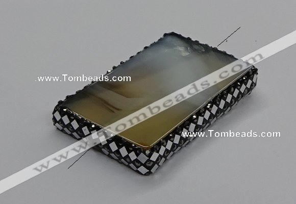 NGC1775 35*55mm - 40*60mm rectangle agate connectors wholesale