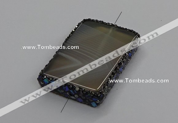 NGC1777 35*55mm - 40*60mm rectangle agate connectors wholesale