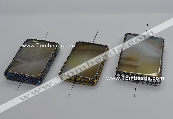 NGC1778 35*55mm - 40*60mm rectangle agate connectors wholesale