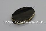 NGC1781 35*55mm oval agate gemstone connectors wholesale