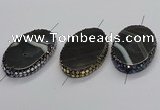 NGC1783 35*55mm oval agate gemstone connectors wholesale