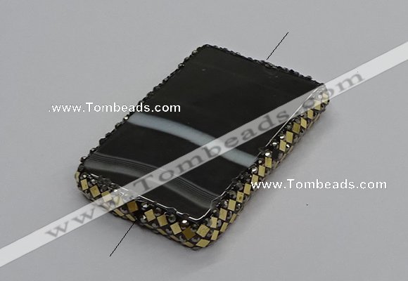 NGC1786 35*55mm - 40*60mm rectangle agate connectors wholesale