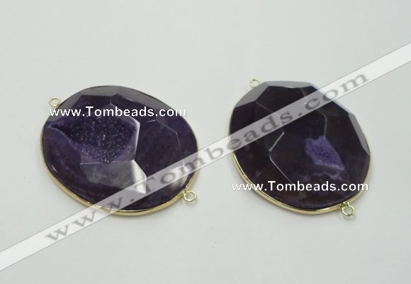 NGC181 35*45mm - 40*50mm freeform druzy agate connectors