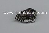 NGC1850 22*30mm - 25*35mm flat teardrop plated druzy amethyst connectors